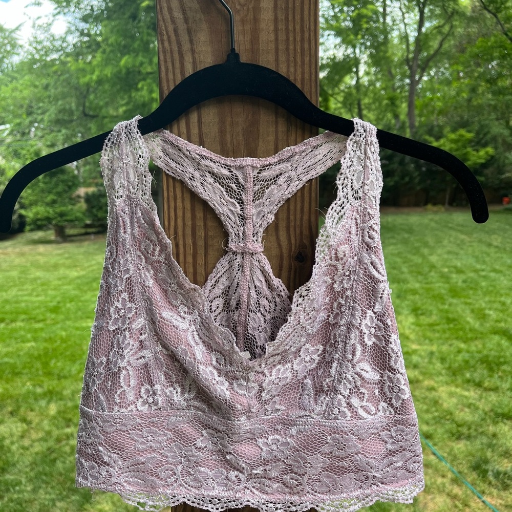 Lace Racerback Bralette in Dusty Pink